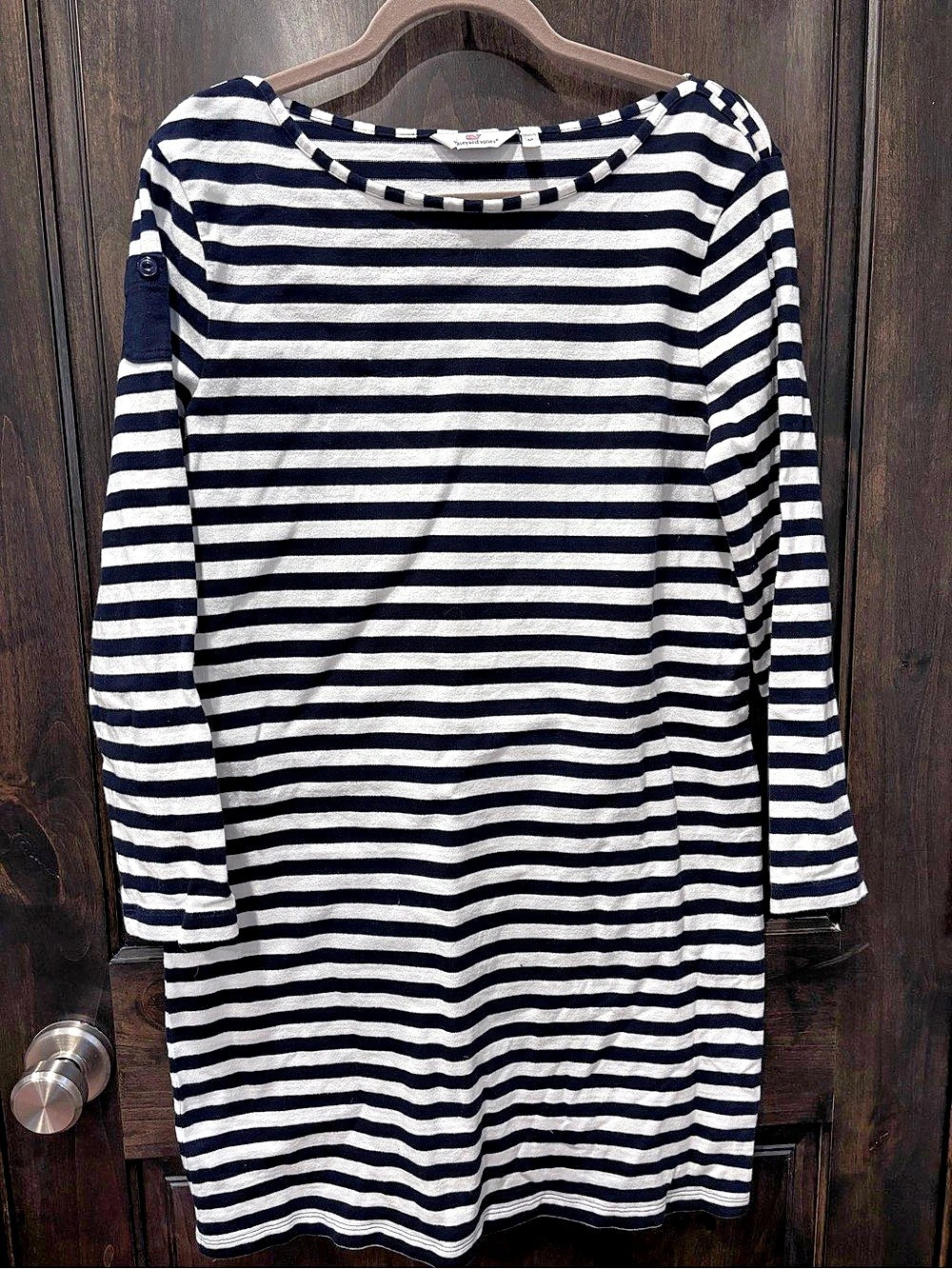 Vineyard Vines Striped Boatneck Mini Dress Blue & White Medium